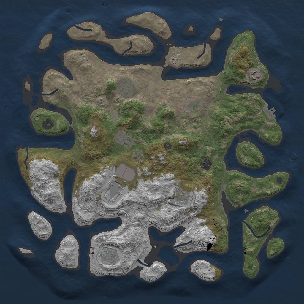 Rust Map: Procedural Map, Size: 4100, Seed: 707, 13 Monuments