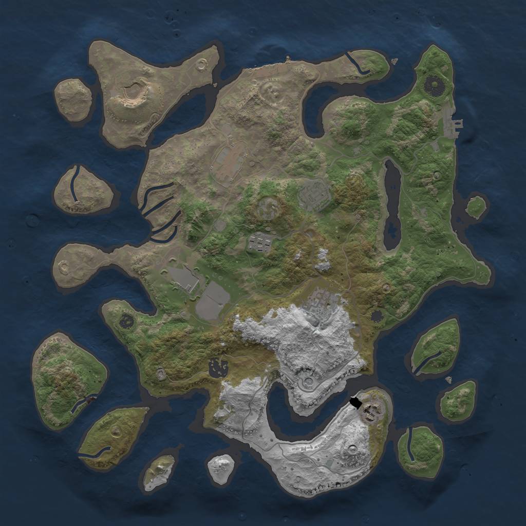 Rust Map: Procedural Map, Size: 3750, Seed: 372263, 13 Monuments