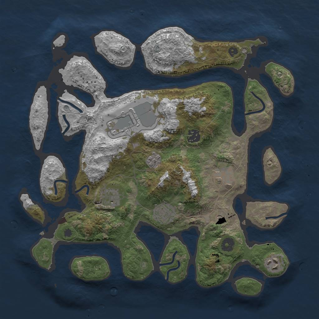 Rust Map: Procedural Map, Size: 3500, Seed: 1042010, 10 Monuments