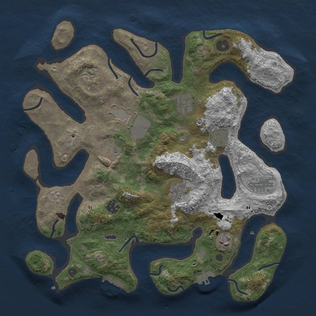 Rust Map: Procedural Map, Size: 3750, Seed: 247382433, 15 Monuments