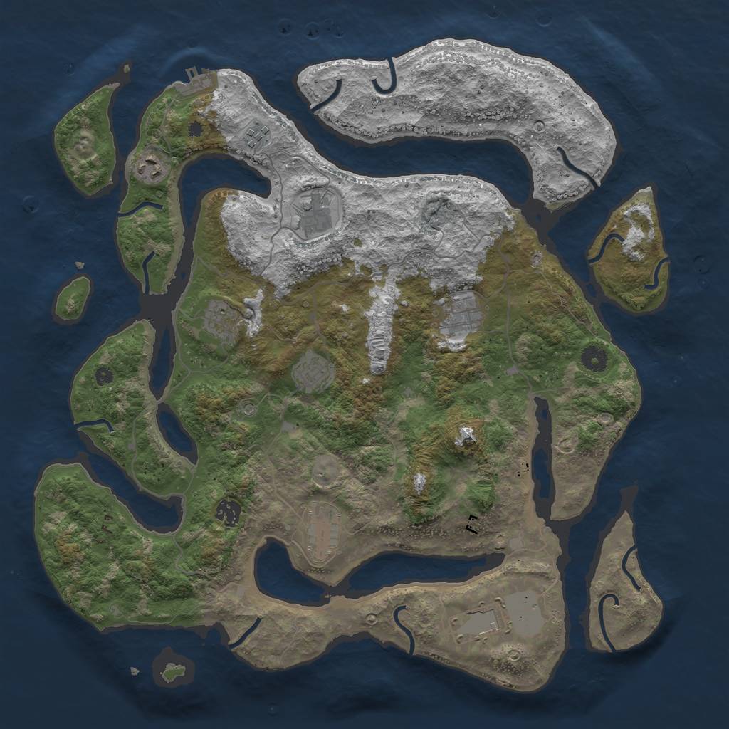 Rust Map: Procedural Map, Size: 4200, Seed: 948759, 13 Monuments