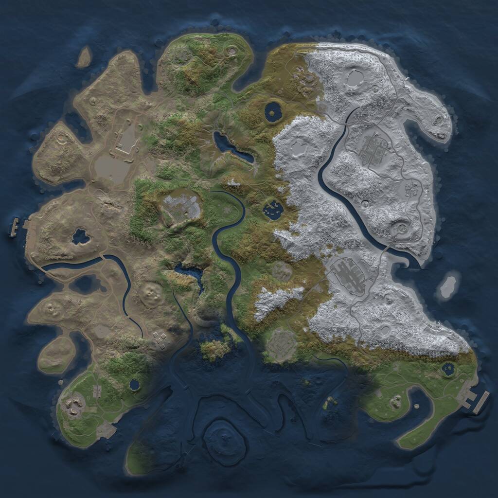 Rust Map: Procedural Map, Size: 4000, Seed: 512481, 15 Monuments