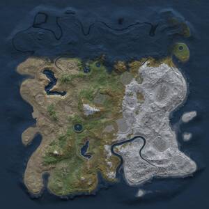 Thumbnail Rust Map: Procedural Map, Size: 4000, Seed: 1791608987, 13 Monuments