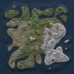 Thumbnail Rust Map: Procedural Map, Size: 4000, Seed: 1791608987, 15 Monuments