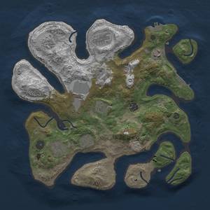 Thumbnail Rust Map: Procedural Map, Size: 3500, Seed: 1091961297, 14 Monuments