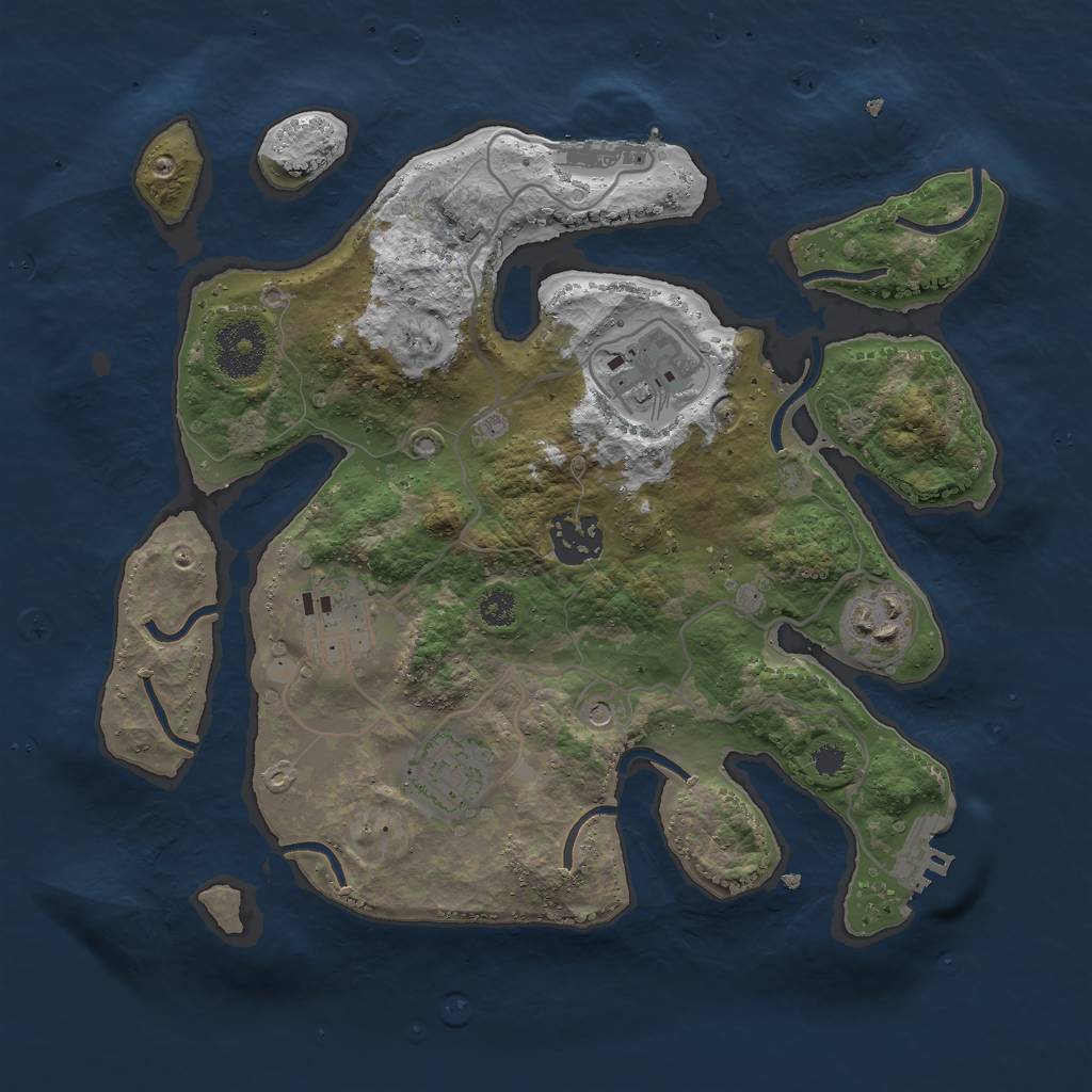 Rust Map: Procedural Map, Size: 3000, Seed: 89965, 10 Monuments