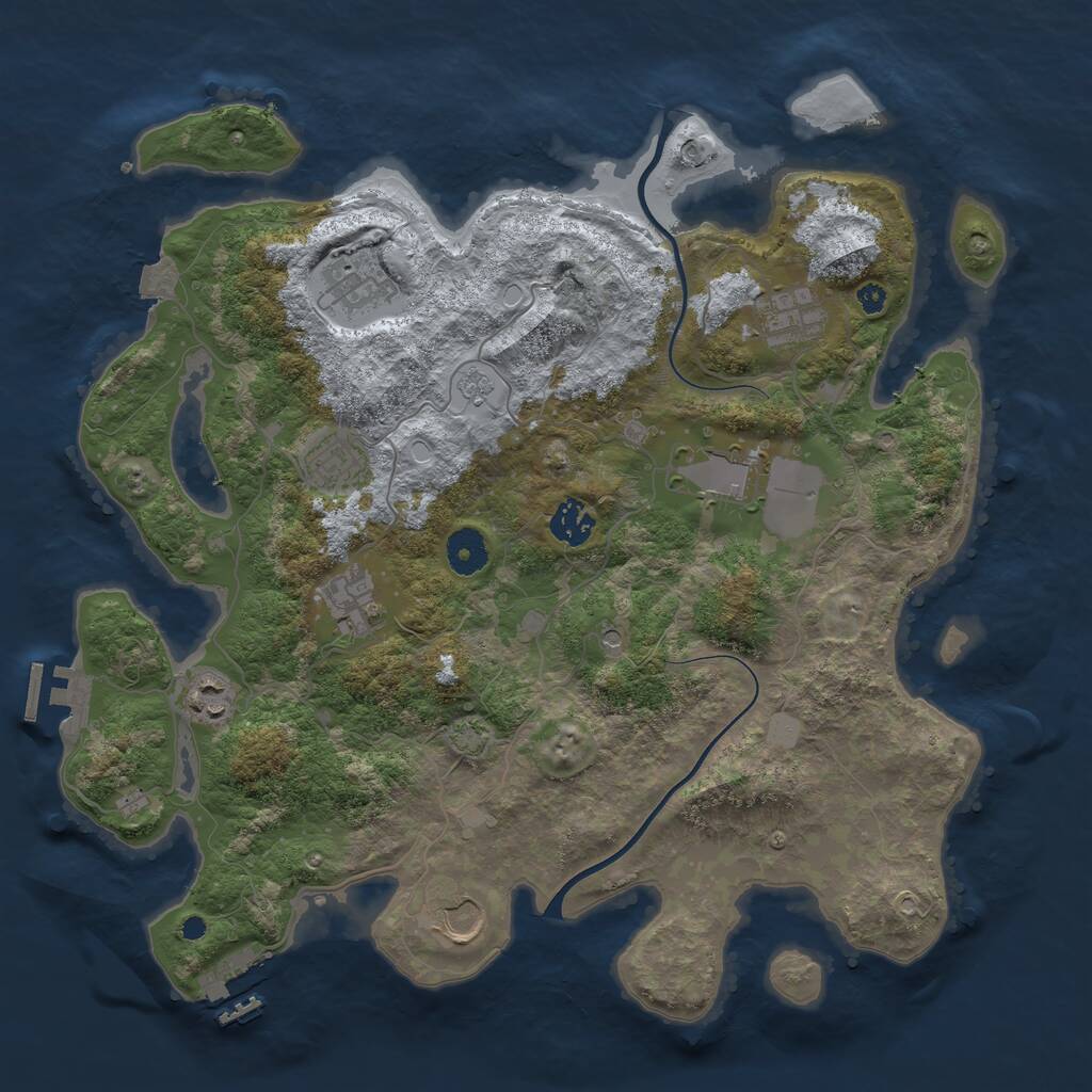 Rust Map: Procedural Map, Size: 3750, Seed: 15192, 14 Monuments