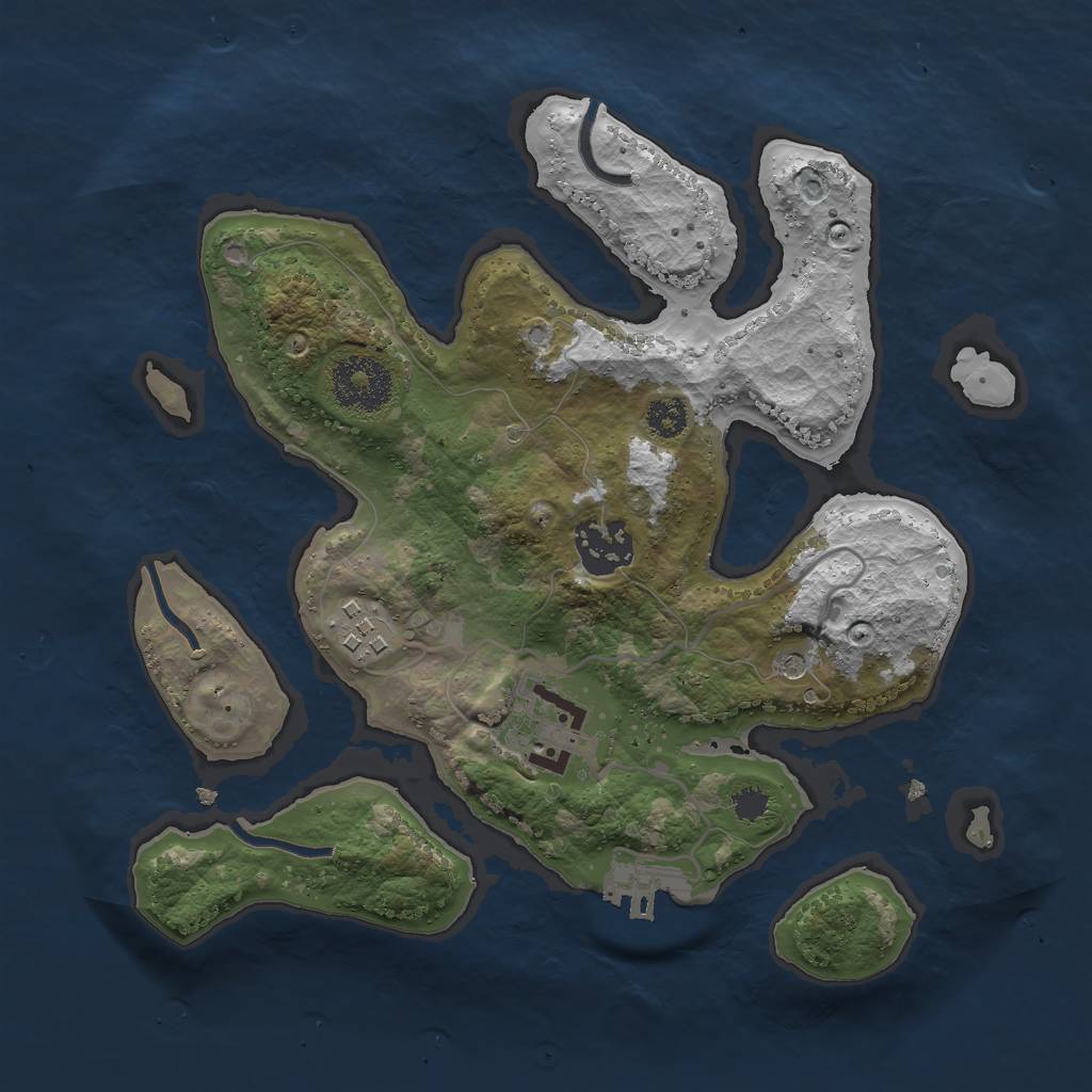 Rust Map: Procedural Map, Size: 2750, Seed: 42069, 7 Monuments