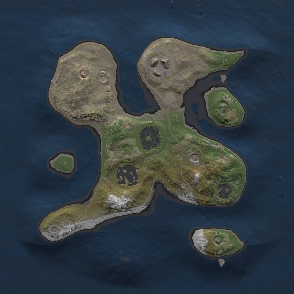 Rust Map: Procedural Map, Size: 2000, Seed: 1177960985, 5 Monuments