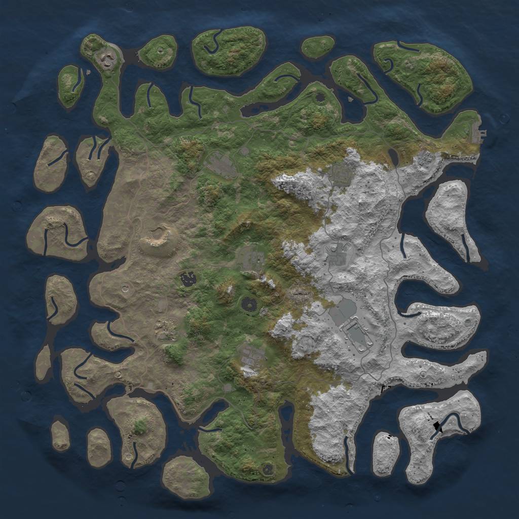 Rust Map: Procedural Map, Size: 5000, Seed: 680429927, 15 Monuments