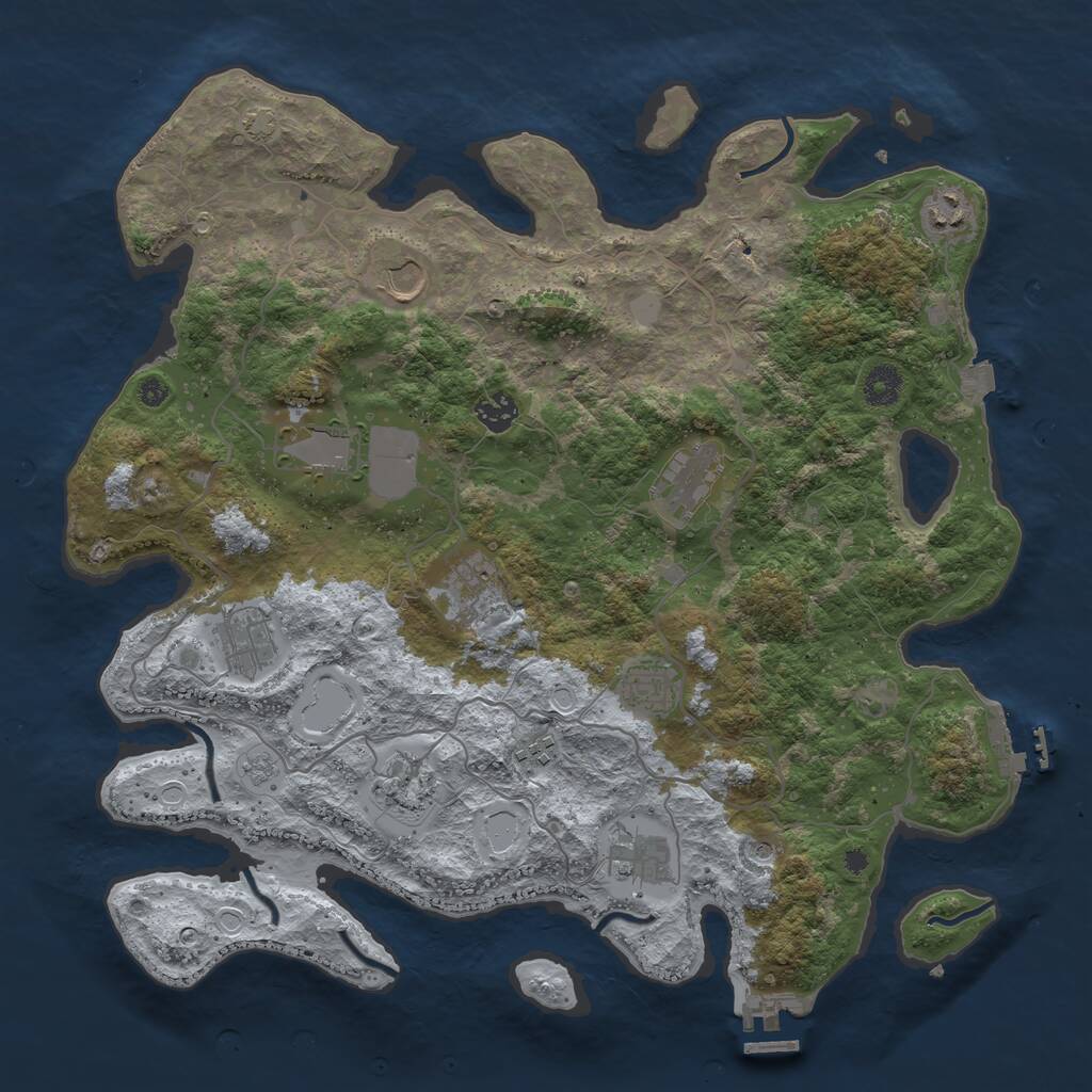 Rust Map: Procedural Map, Size: 4000, Seed: 18582, 17 Monuments