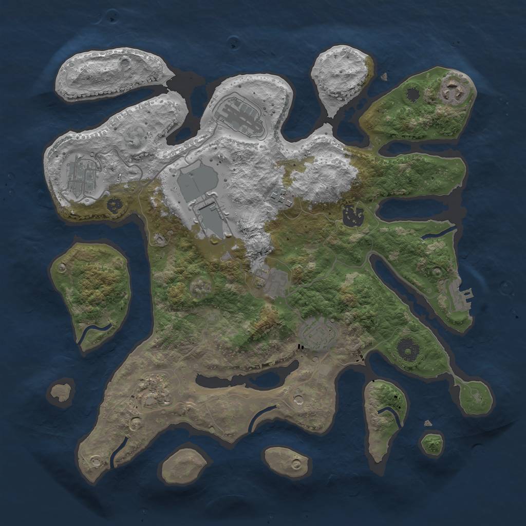 Rust Map: Procedural Map, Size: 3500, Seed: 1981851166, 13 Monuments