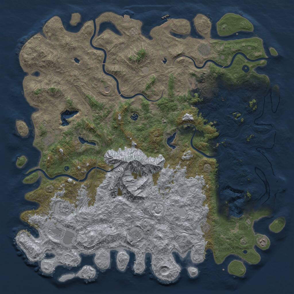 Rust Map: Procedural Map, Size: 6000, Seed: 264777, 17 Monuments