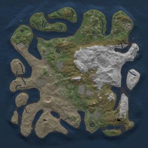 Thumbnail Rust Map: Procedural Map, Size: 4400, Seed: 37655817, 13 Monuments