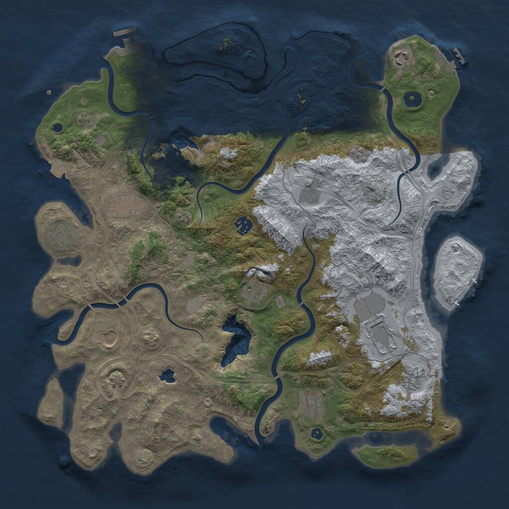 Rust Map: Procedural Map, Size: 4400, Seed: 37655817, 17 Monuments