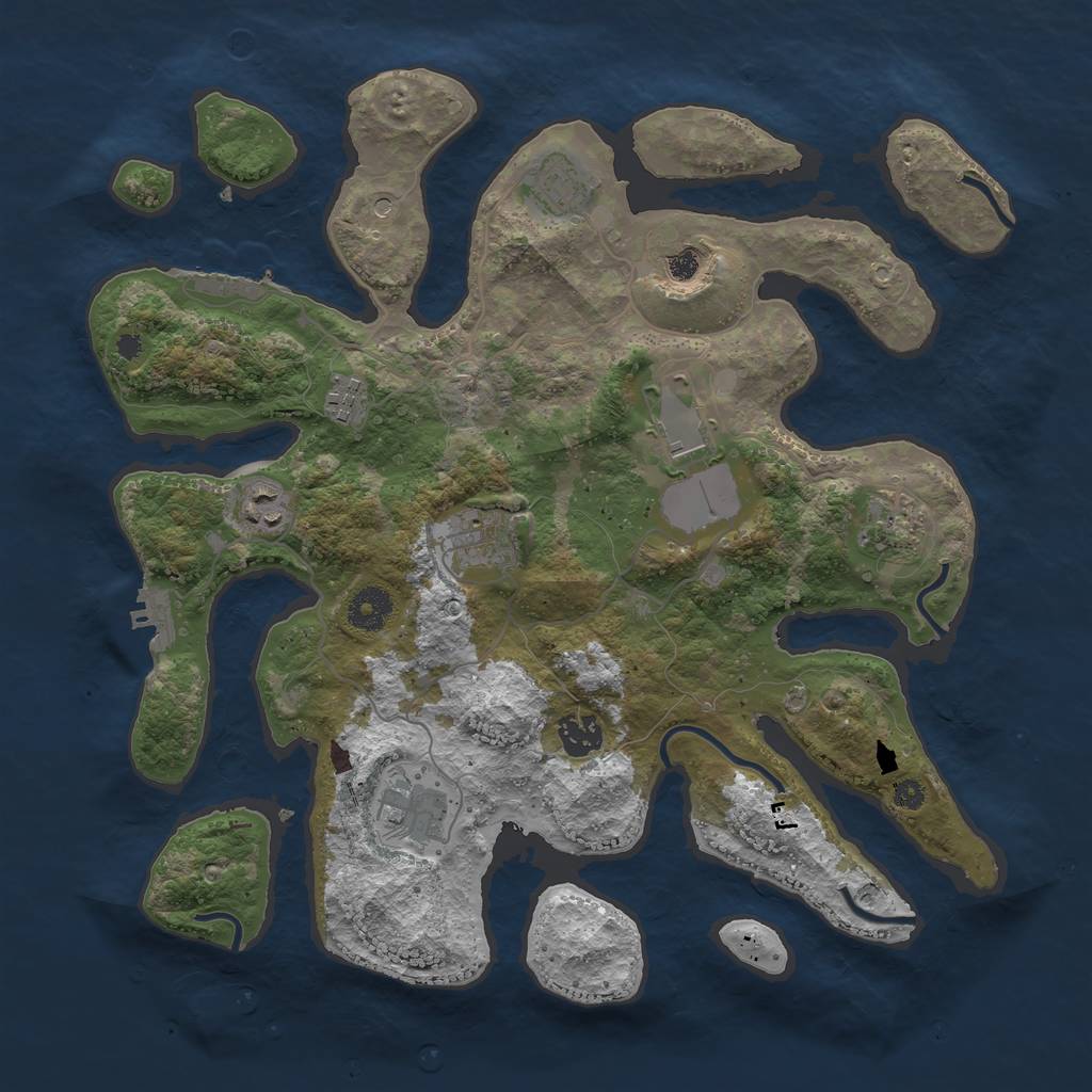 Rust Map: Procedural Map, Size: 3700, Seed: 8948545, 14 Monuments