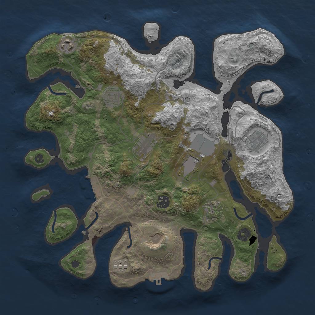 Rust Map: Procedural Map, Size: 3500, Seed: 2083488108, 14 Monuments