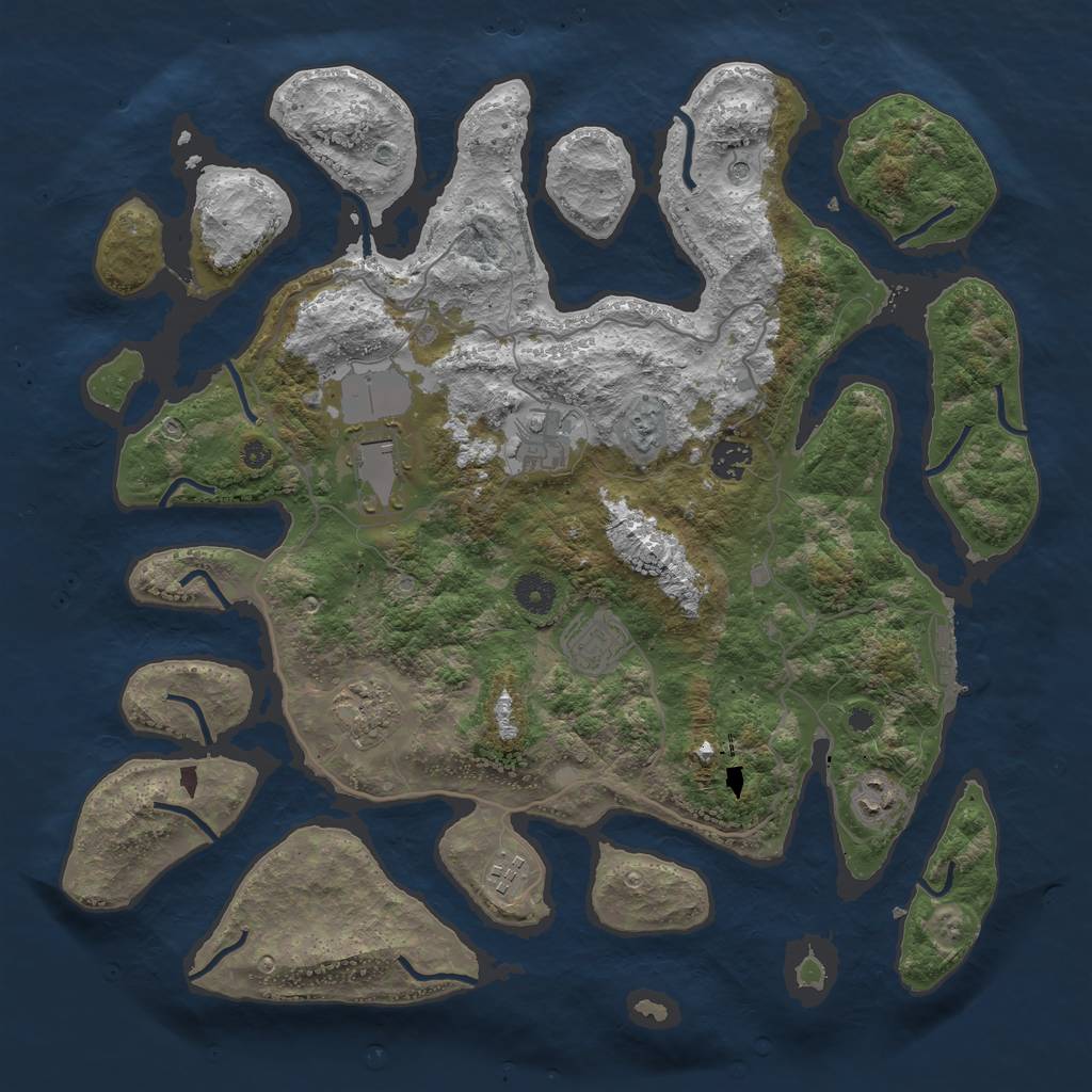 Rust Map: Procedural Map, Size: 4000, Seed: 813212, 11 Monuments