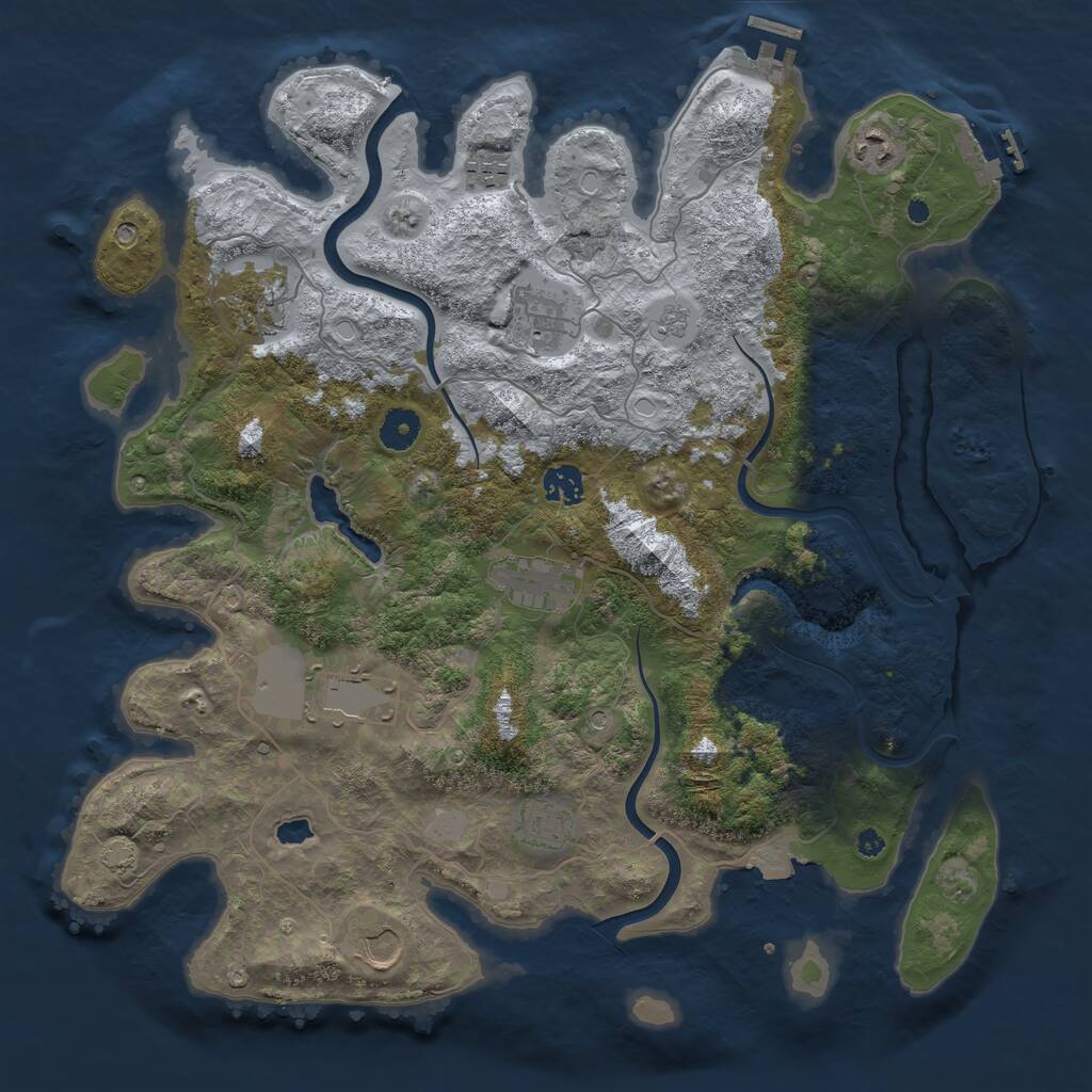 Rust Map: Procedural Map, Size: 4000, Seed: 813212, 15 Monuments