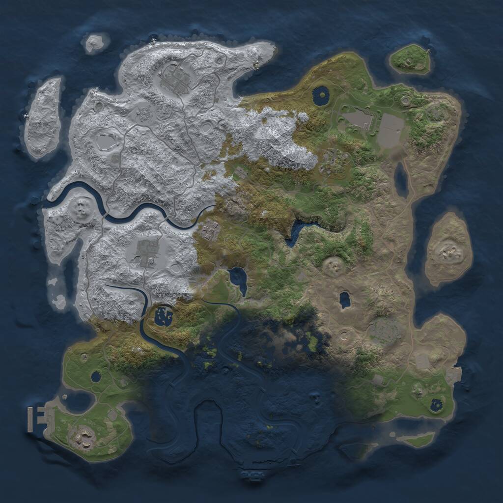 Rust Map: Procedural Map, Size: 4000, Seed: 473731, 15 Monuments
