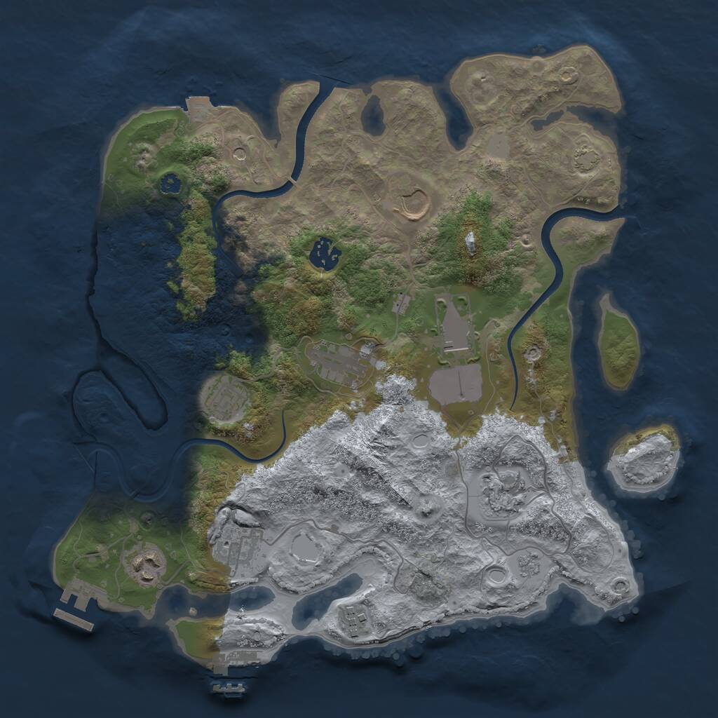 Rust Map: Procedural Map, Size: 3500, Seed: 231415, 15 Monuments