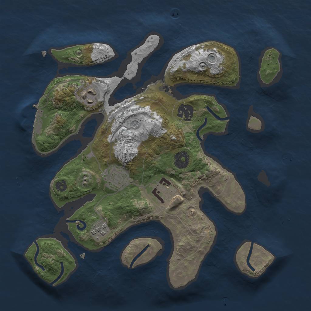 Rust Map: Procedural Map, Size: 2800, Seed: 66245, 9 Monuments