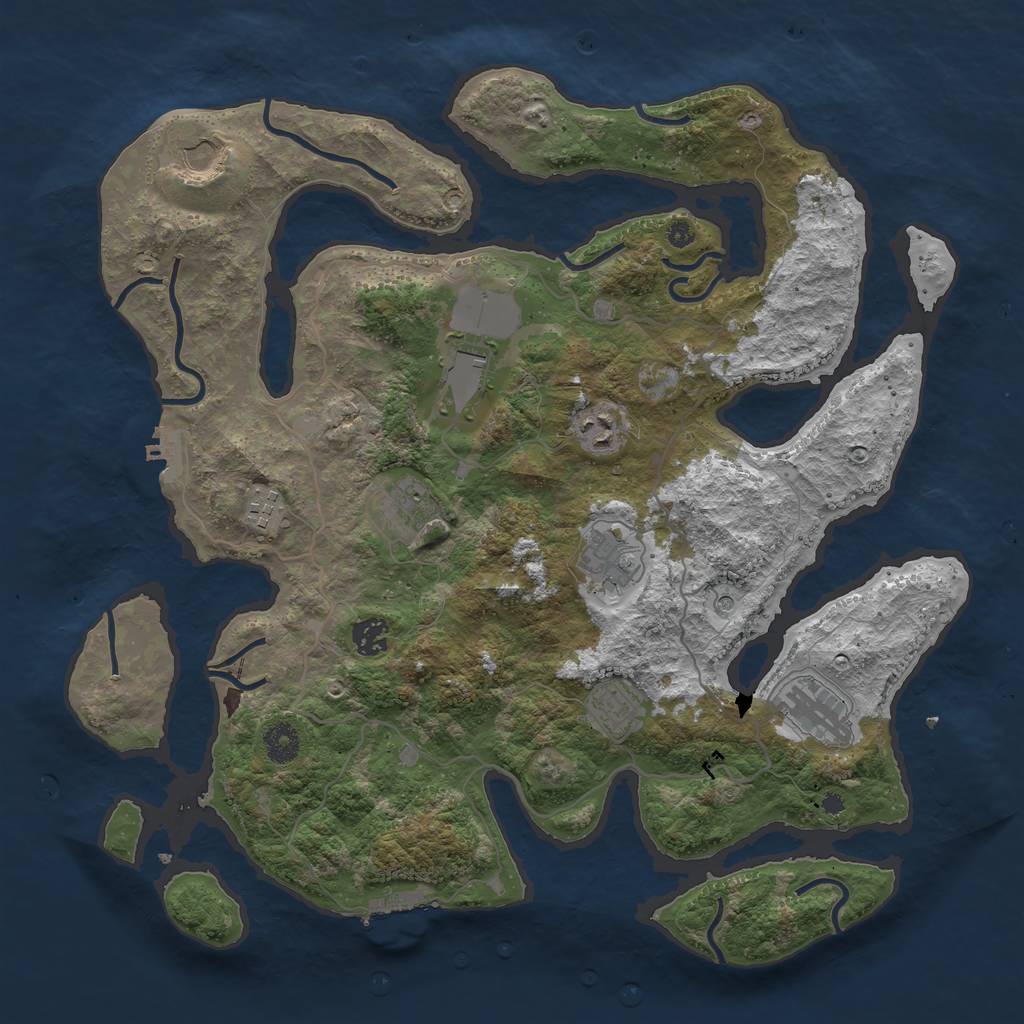 Rust Map: Procedural Map, Size: 4000, Seed: 15769, 14 Monuments