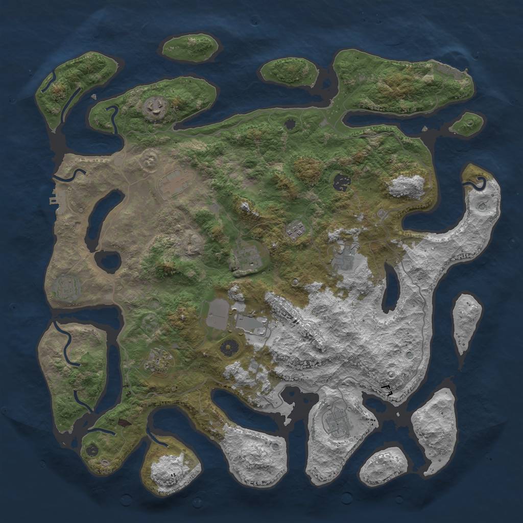 Rust Map: Procedural Map, Size: 4500, Seed: 1713123089, 15 Monuments