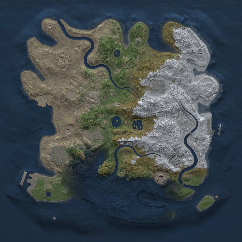 Rust Map: Procedural Map, Size: 3420, Seed: 20210617, 13 Monuments