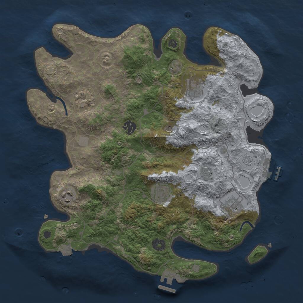 Rust Map: Procedural Map, Size: 3420, Seed: 20210617, 13 Monuments