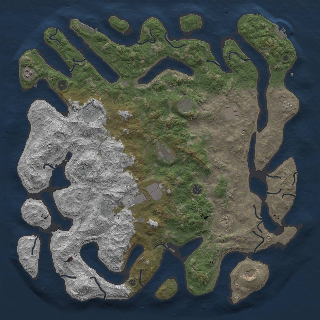 Rust Map: Procedural Map, Size: 5000, Seed: 1604509771, 16 Monuments