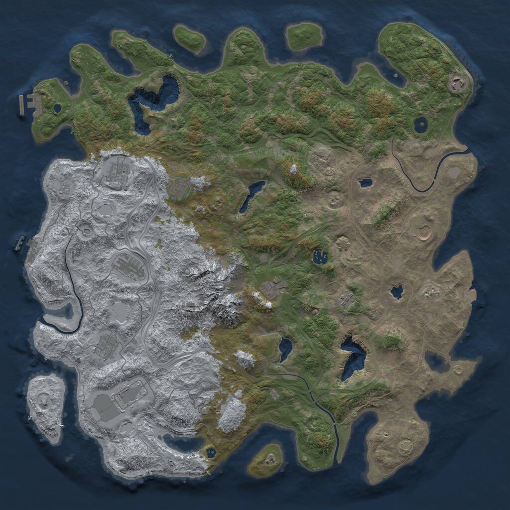 Rust Map: Procedural Map, Size: 5000, Seed: 1604509771, 17 Monuments