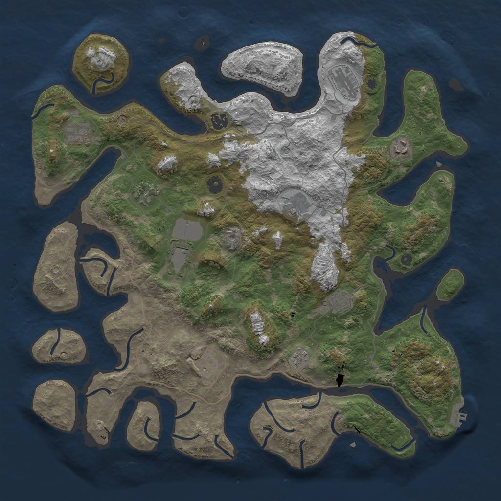 Rust Map: Procedural Map, Size: 4500, Seed: 56342, 14 Monuments