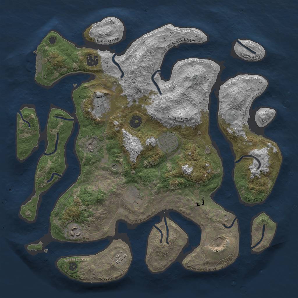 Rust Map: Procedural Map, Size: 3600, Seed: 78489656, 11 Monuments