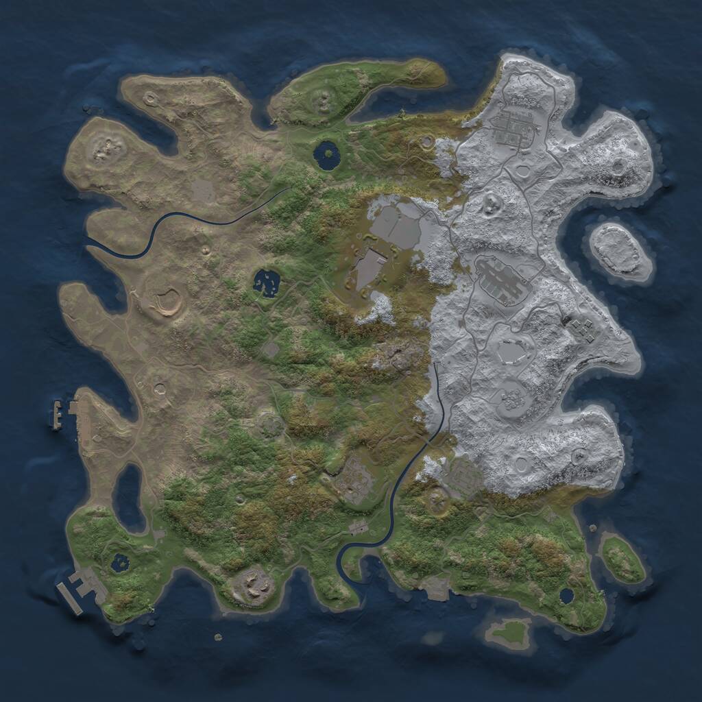 Rust Map: Procedural Map, Size: 3850, Seed: 69854178, 15 Monuments