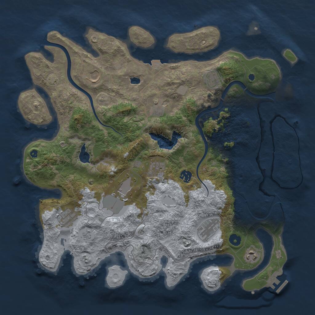 Rust Map: Procedural Map, Size: 4000, Seed: 369530, 14 Monuments