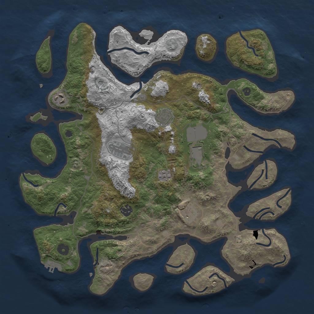 Rust Map: Procedural Map, Size: 4000, Seed: 30921, 11 Monuments