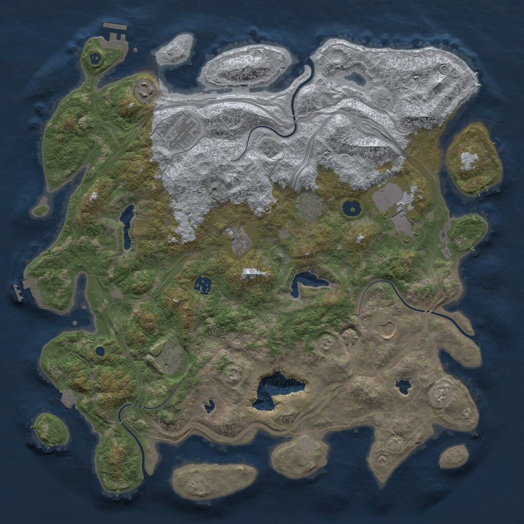 Rust Map: Procedural Map, Size: 4500, Seed: 1785205773, 15 Monuments