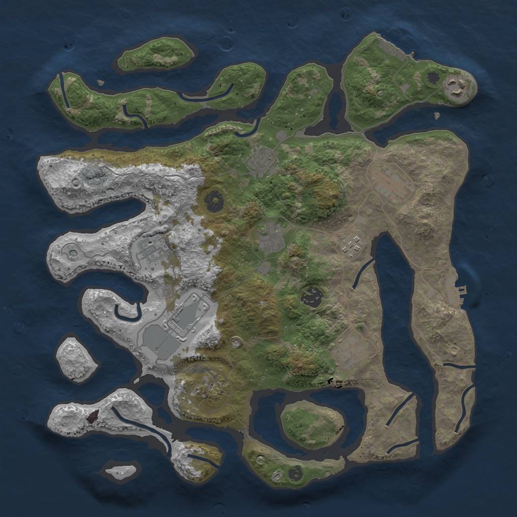 Rust Map: Procedural Map, Size: 3750, Seed: 586734901, 15 Monuments