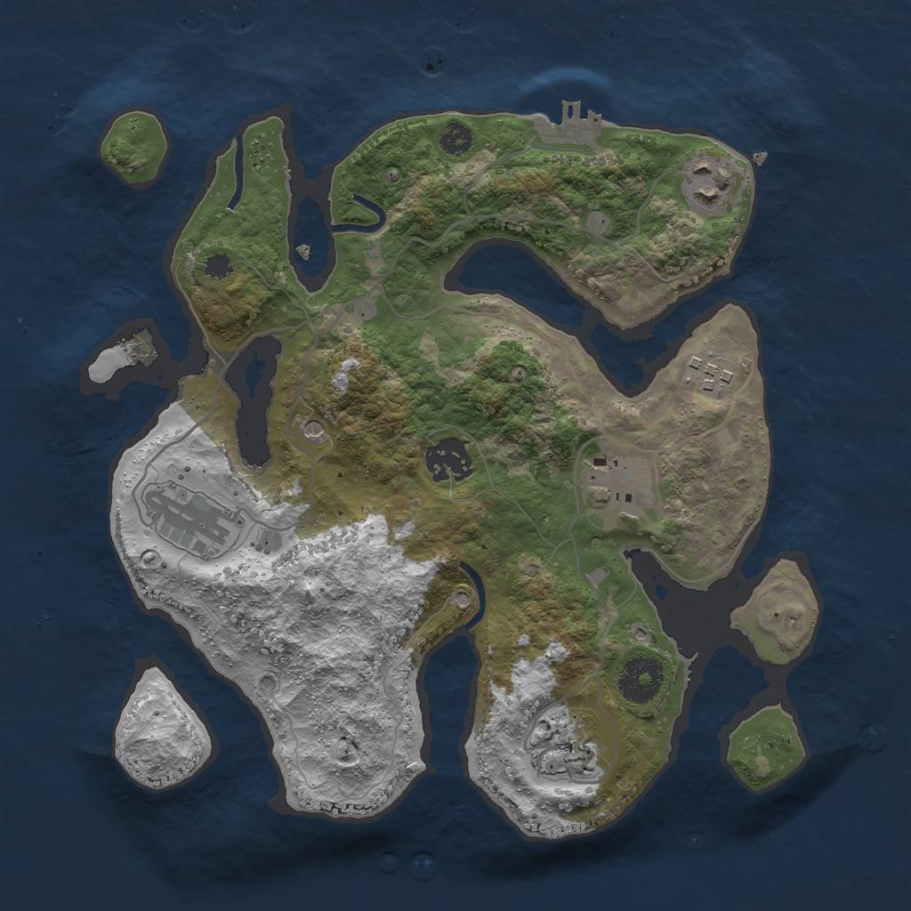 Rust Map: Procedural Map, Size: 3000, Seed: 596515826, 10 Monuments