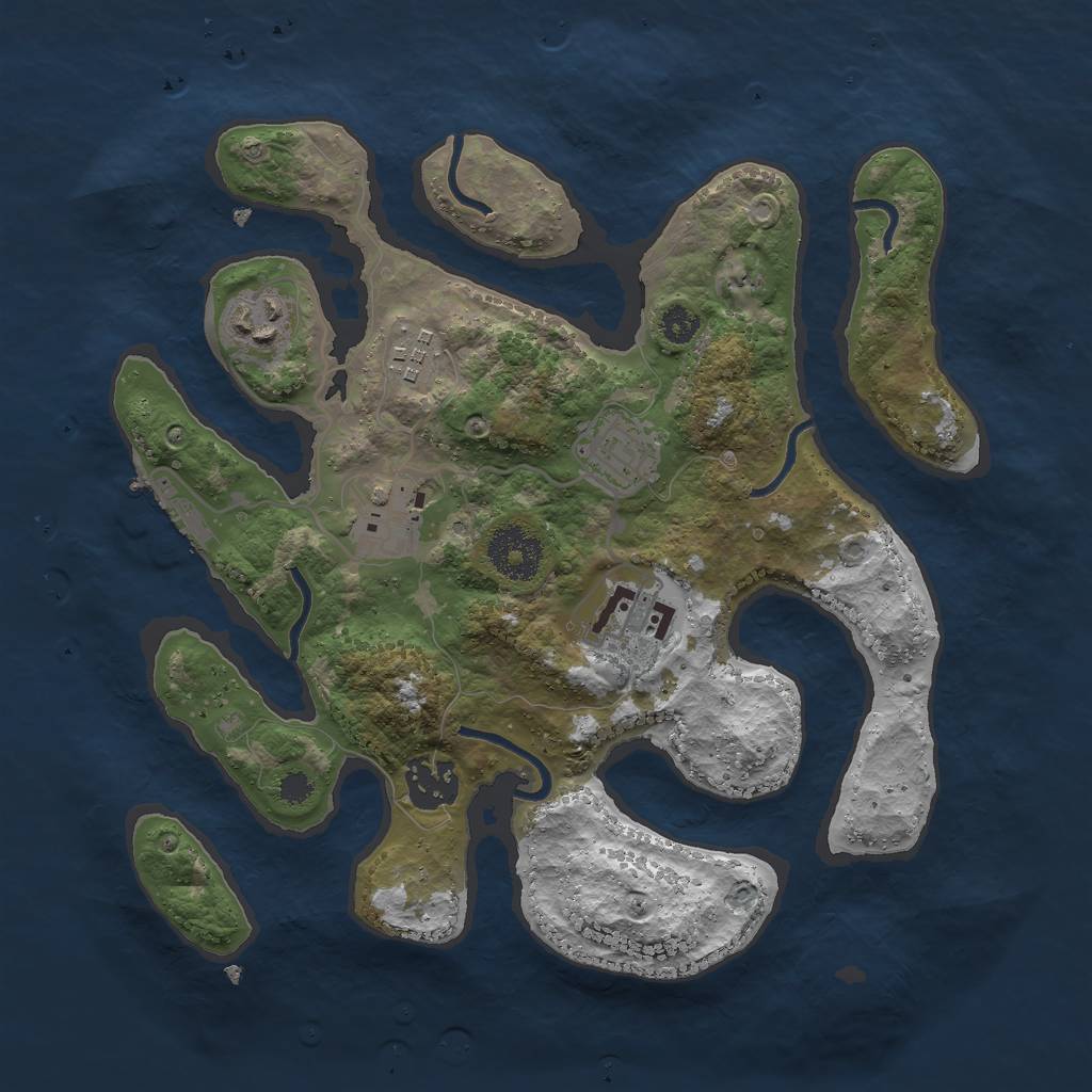 Rust Map: Procedural Map, Size: 3000, Seed: 855086824, 9 Monuments