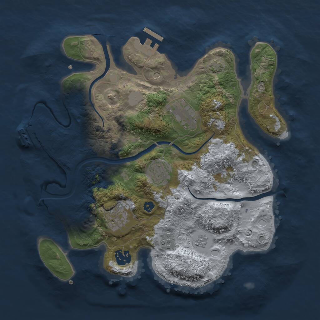 Rust Map: Procedural Map, Size: 3000, Seed: 855086824, 11 Monuments