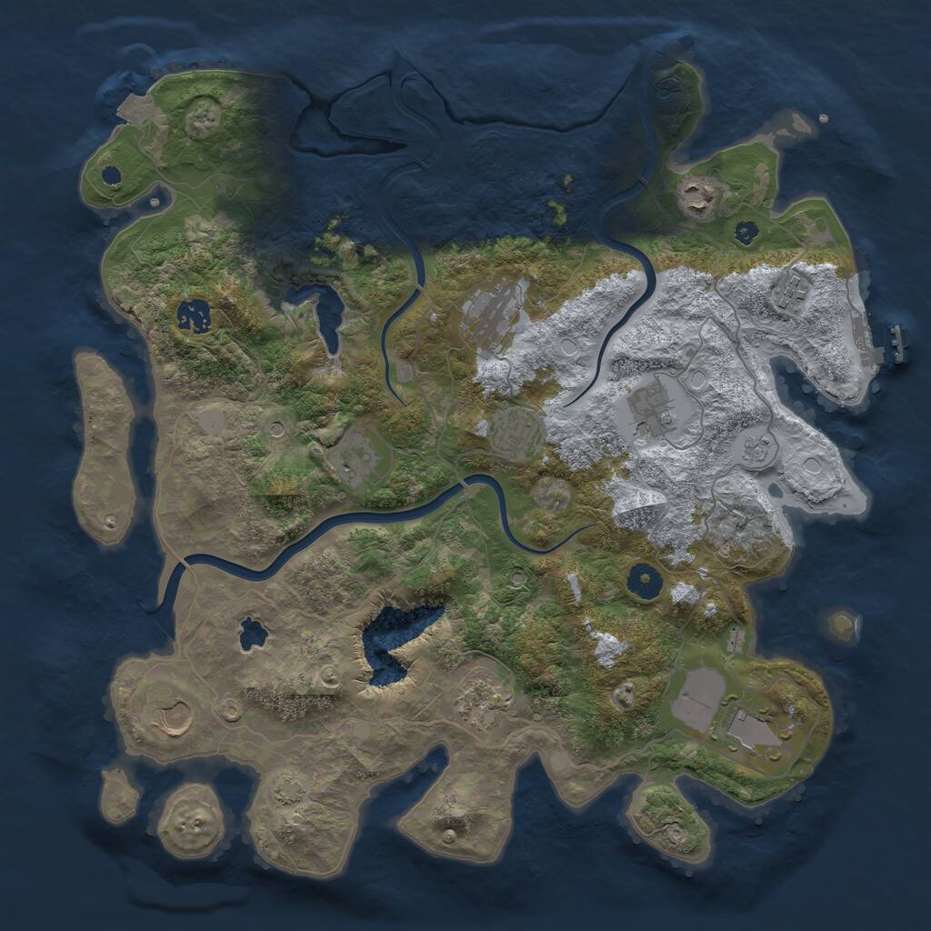 Rust Map: Procedural Map, Size: 4000, Seed: 1561988664, 15 Monuments