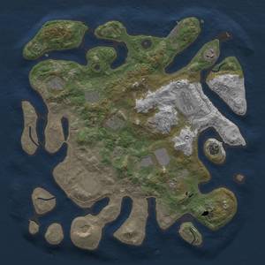 Thumbnail Rust Map: Procedural Map, Size: 4000, Seed: 1561988664, 14 Monuments