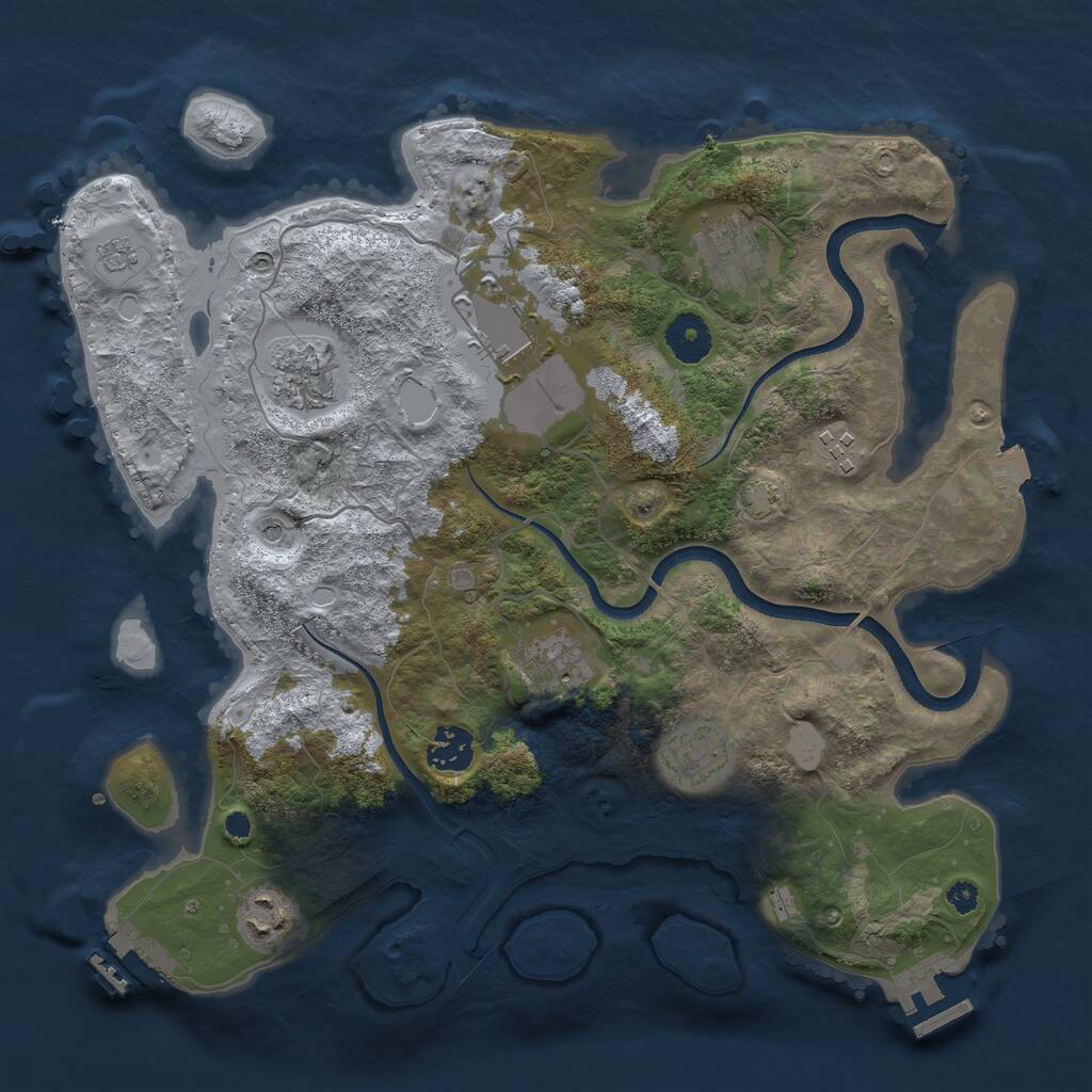 Rust Map: Procedural Map, Size: 3500, Seed: 1963001, 14 Monuments