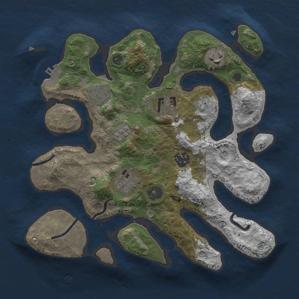 Rust Map: Procedural Map, Size: 3000, Seed: 2131211213, 10 Monuments