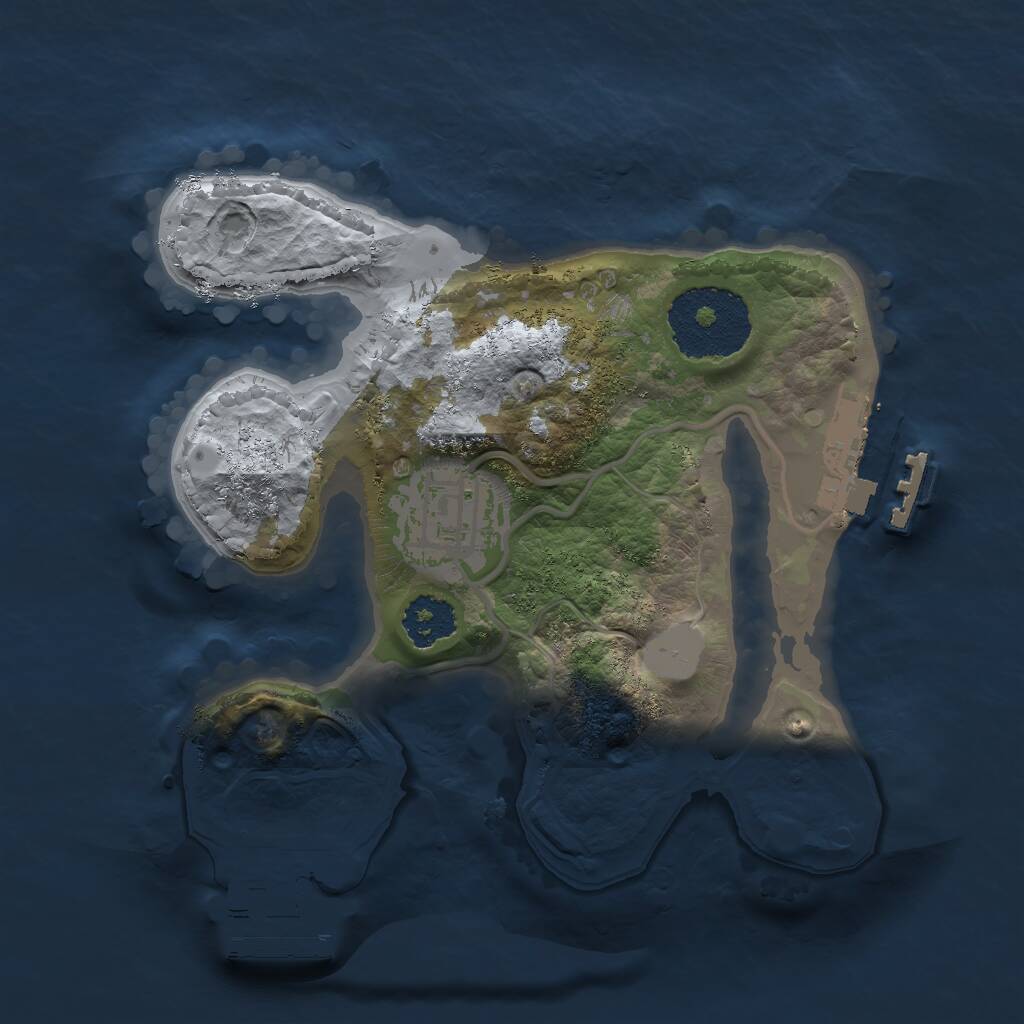 Rust Map: Procedural Map, Size: 2000, Seed: 870, 4 Monuments