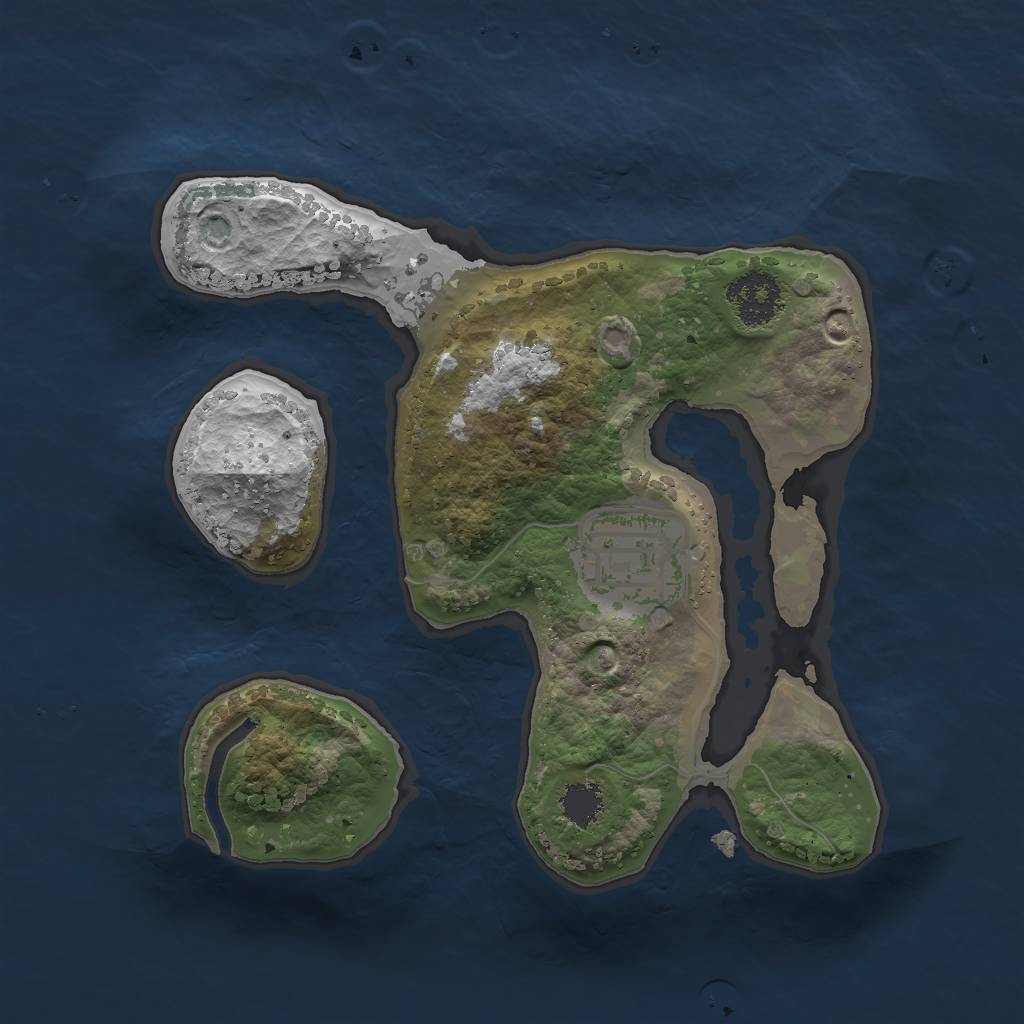 Rust Map: Procedural Map, Size: 2000, Seed: 870, 3 Monuments