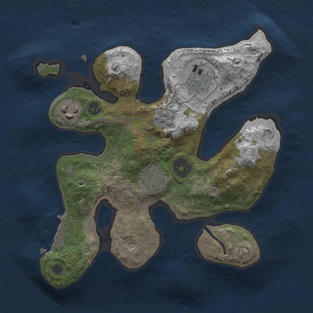 Rust Map: Procedural Map, Size: 2500, Seed: 6733, 8 Monuments