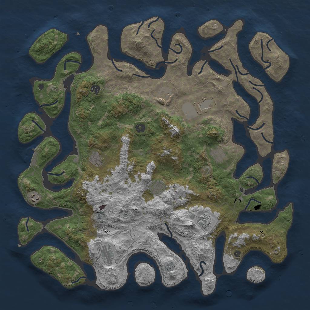 Rust Map: Procedural Map, Size: 4800, Seed: 2436152, 14 Monuments